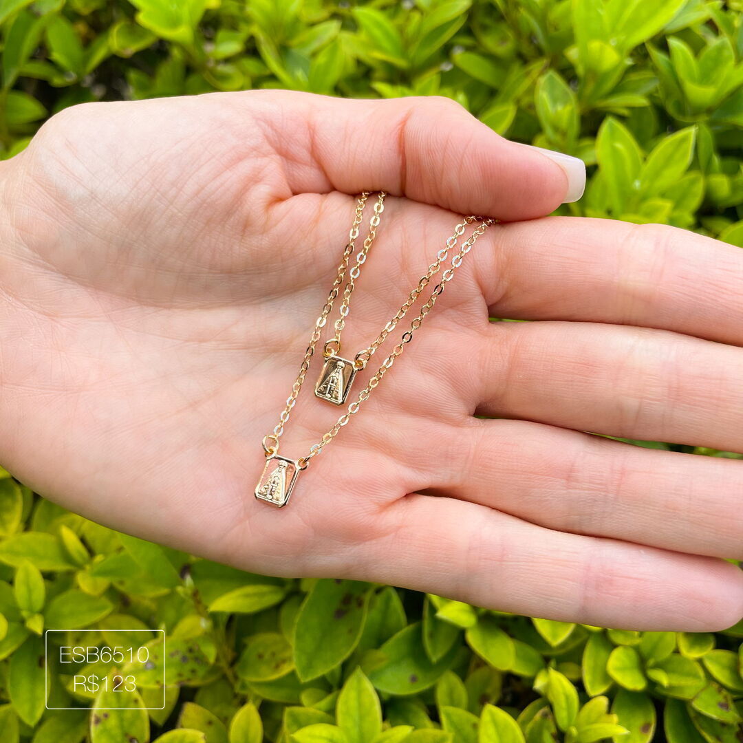 Escapulário Mini N. S. Aparecida Dourado